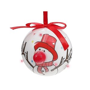 IH Casa Decor Snowman Ornament Set with Red Light - 12-Pack