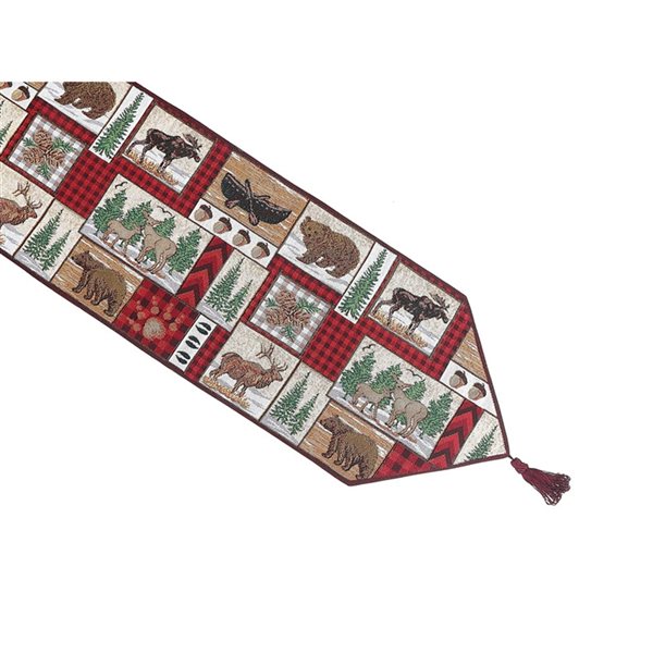 IH Casa Decor Fitted 36-in Tapestry Runner with Winter Animals