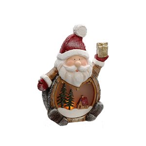 IH Casa Decor LED Santa with Present Christmas Decoration