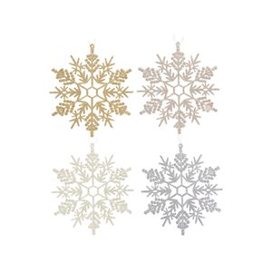 IH Casa Decor Assorted Colours Snowflake Ornament Set - 4-Pack