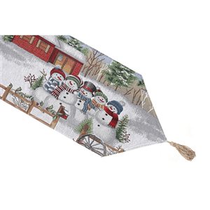 IH Casa Decor Fitted 36-in Tapestry Runner with Five Snowmen