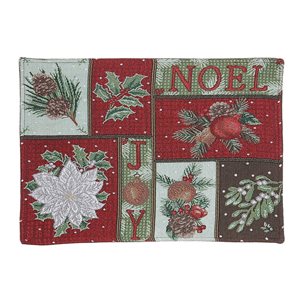 Tapis de table en tissu de tapisserie ajusté par IH Casa Decor, 54 po, thème de Noël