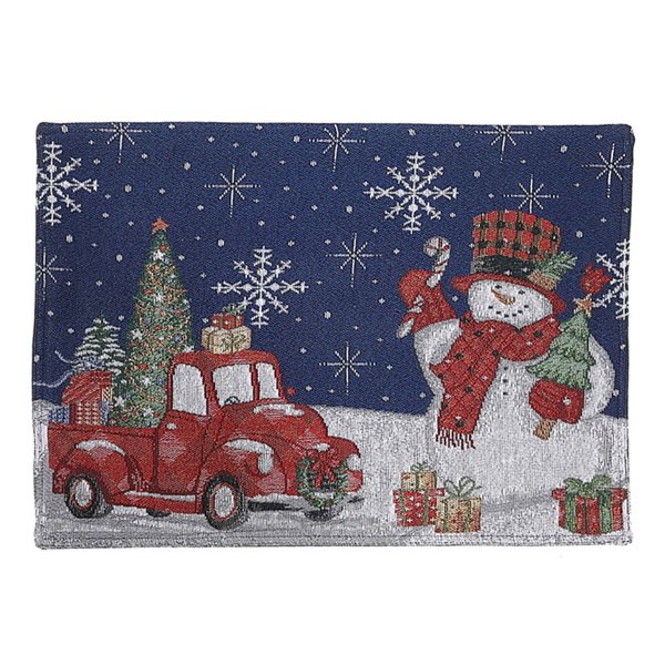 IH Casa Decor Fitted 54-in Tapestry Runner with Snowman with Gifts