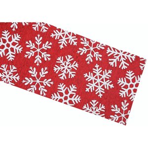 IH Casa Decor Fitted Red Tapestry Runner with Red Snowflakes