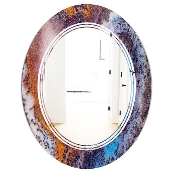 DesignArt 31.5-in x 23.7-in Geode 3 Oval Polished Wall Mirror | RONA