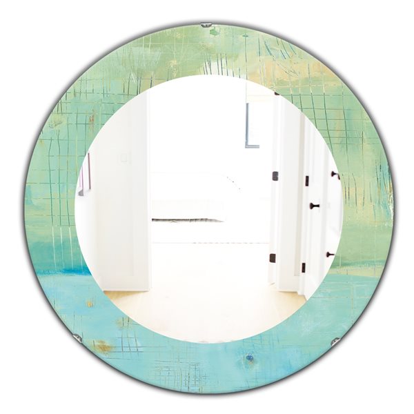 Designart 24-in x 24-in Dreaming of the Shore I Round Polished Wall ...