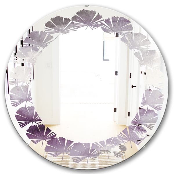 Designart 24-in x 24-in Mirrornight at the Lake II Amethyst and Grey ...