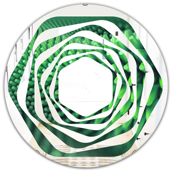 Designart 24-in x 24-in Abstract 3D Spiny Background Round Polished