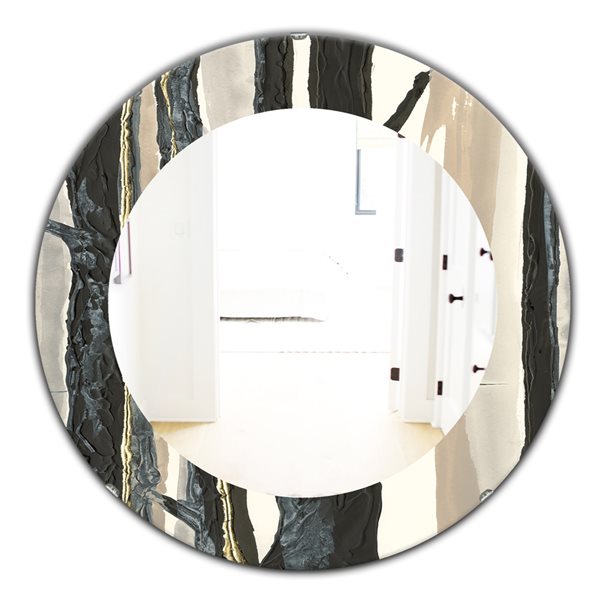 Designart 24-in x 24-in Forest Silhouette II Round Polished Wall Mirror