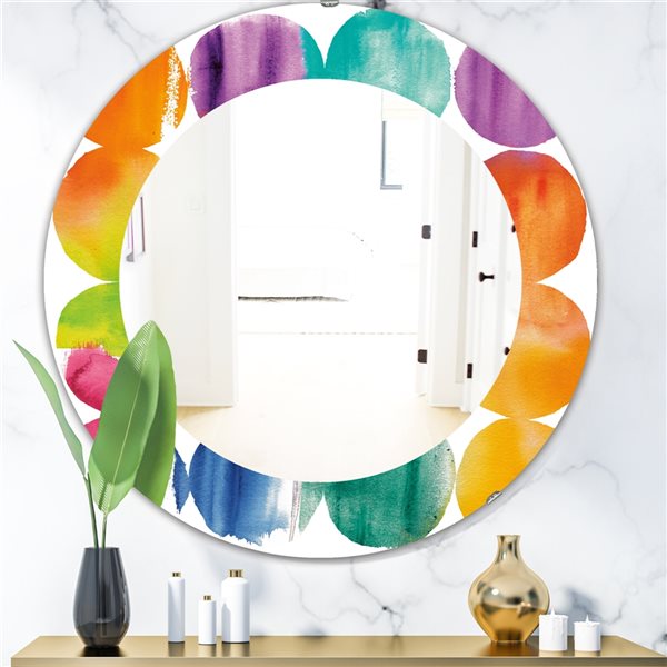 Designart 24-in x 24-in Circle Abstract Colourfields Round Polished ...