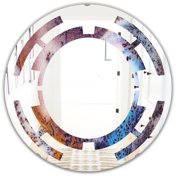 Designart 24-in x 24-in Geode 3 Round Polished Wall Mirror