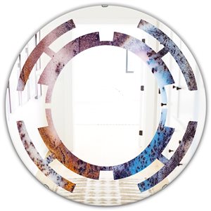 Designart 24-in x 24-in Geode 3 Round Polished Wall Mirror