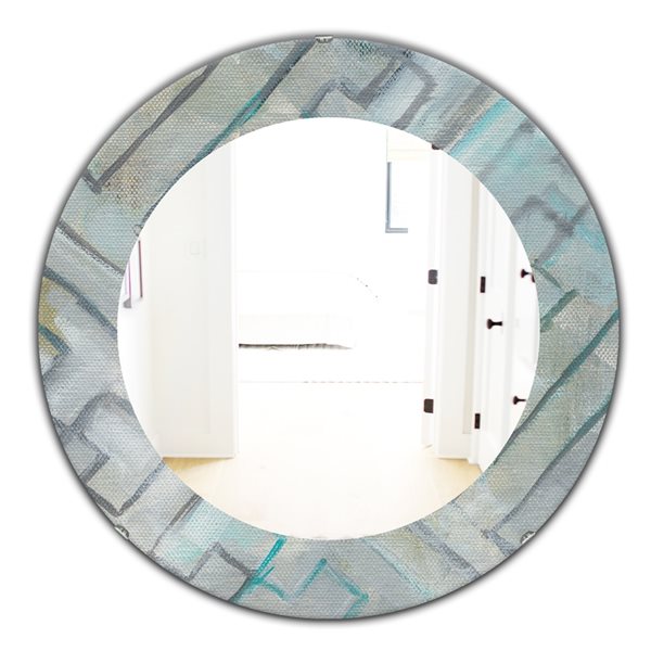 Designart 24-in x 24-in Lost in Geometric Element Round Polished Wall ...