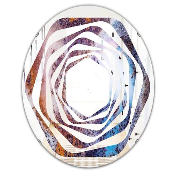 Designart 31.5-in x 23.7-in Geode 3 Oval Polished Wall Mirror | RONA