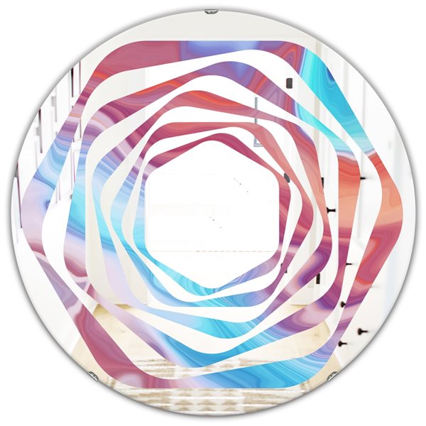 Designart 24-in X 24-in Abstract Marbled Background Round Polished Wall 