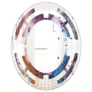 Designart 31.5-in x 23.7-in Geode 3 Oval Polished Wall Mirror