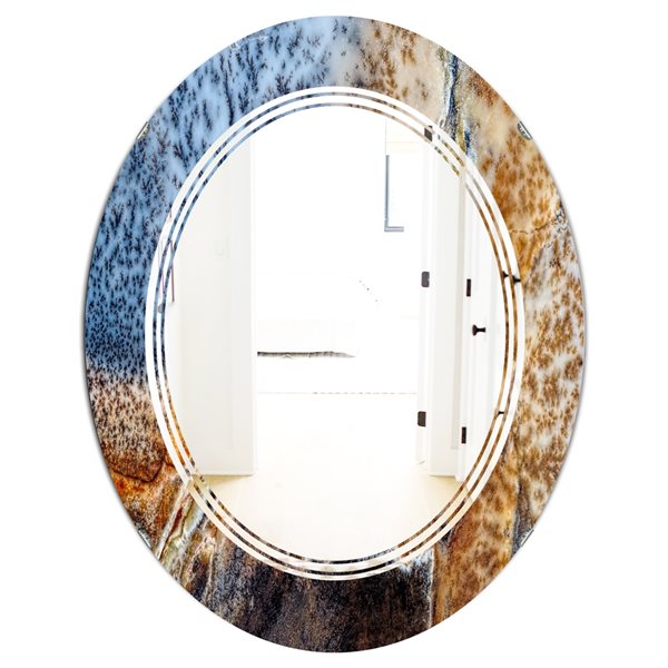 Designart 31.5-in x 23.7-in China Moss Agate Modern Wall Mirror | RONA