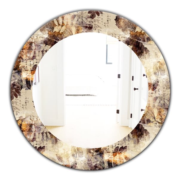 Designart 24-in x 24-in Leaves and Spots Pattern Modern Mirror MIR18698 ...