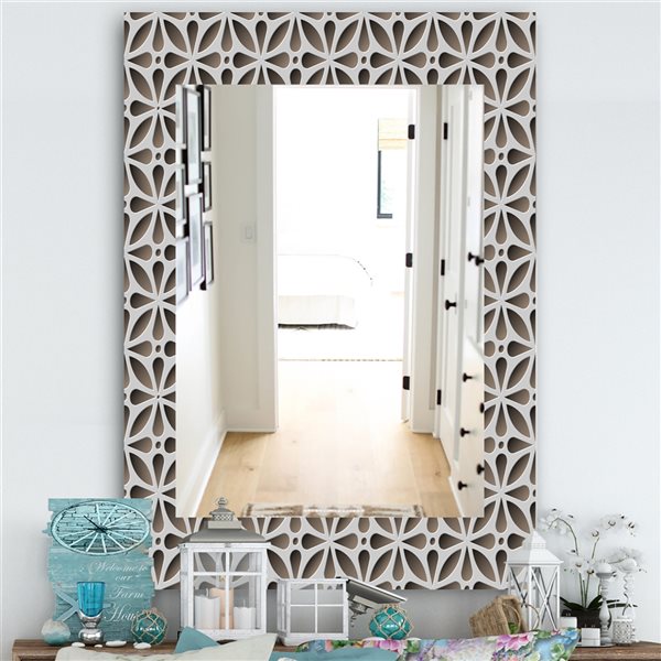 Designart 35.4-in x 23.6-in Scandinavian 11 Rectangular Mirror