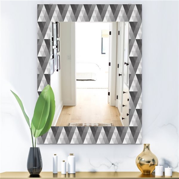 Designart 35.4-in x 23.6-in Triangular Colourfields 2 Modern Rectangular Mirror