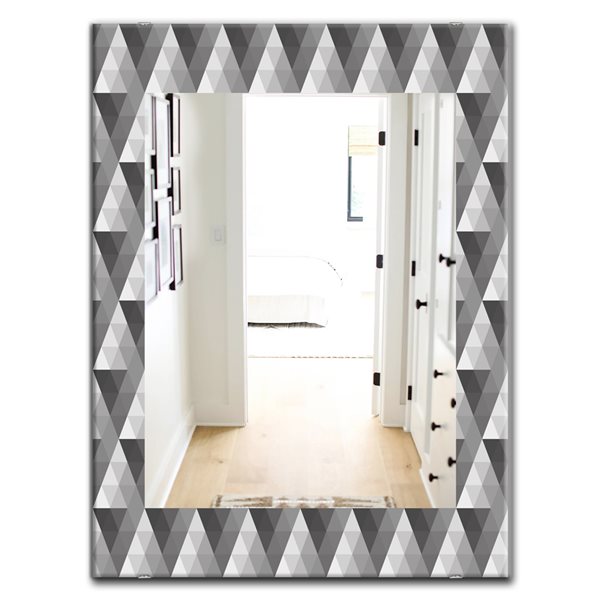 Designart 35.4-in x 23.6-in Triangular Colourfields 2 Modern Rectangular Mirror