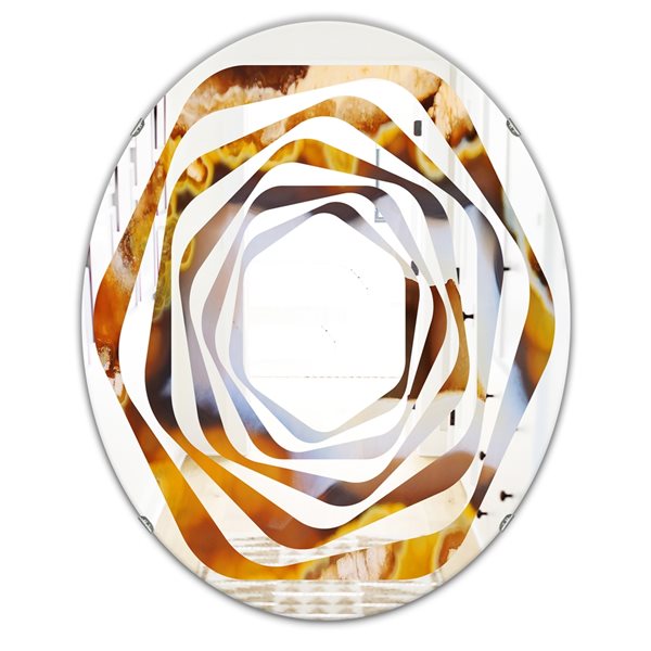 Designart 31.5-in x 23.7-in Natural brown agate Modern Wall Mirror | RONA