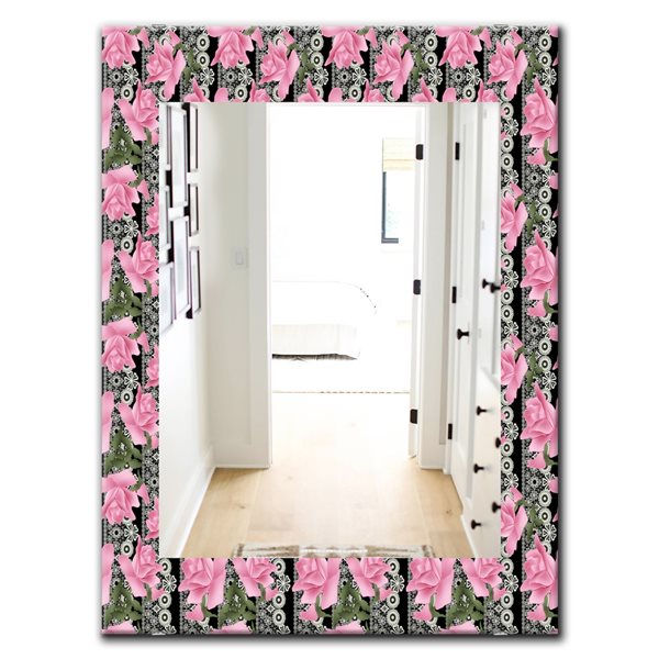 Designart 35.4-in x 23.6-in Pink Blossom 6 Traditional Rectangular ...