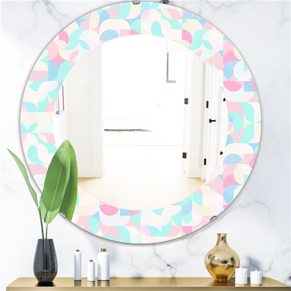 Designart 24-in x 24-in Pastel Dreams 2 Modern Mirror