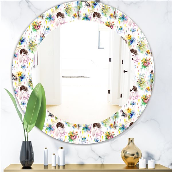 Designart 24-in X 24-in Beauty And Fashion Pattern Modern Mirror 