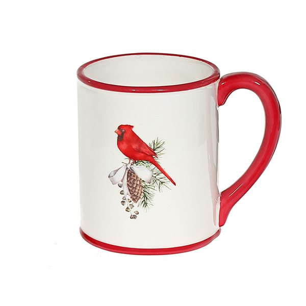 IH Casa Decor Ceramic Red and White Mug - Set of 2