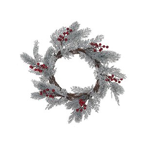 IH Casa Decor Snowy Pine with Red Berries Wreath