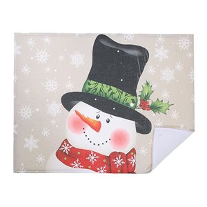 IH Casa Decor 20-in x 15-in Cloth Drying Mat - Snowman with Top Hat