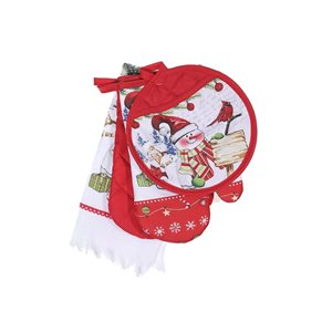 Ensemble d'accessoires de cuisine d'IH Casa Decor, imprimé bonhomme de neige, 4 morceaux