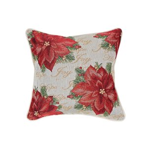IH Casa Decor Joy Hope Poinsettia Tapestry Cushion - Set of 2
