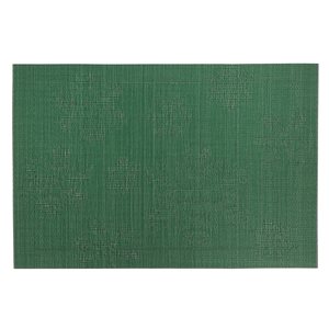 IH Casa Decor Green Snowflakes Vinyl Rectangle Placemats - 12-Pack