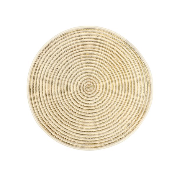 IH Casa Decor Woven Gold Shimmer Round Placemats - 12-Pack