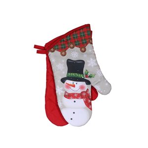 IH Casa Decor Snowman with Top Hat Print Oven Mitts - Set of 2