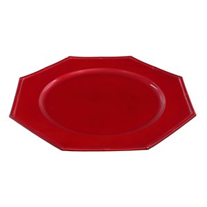 IH Casa Decor 13-in Octagonal Red Charger Plates - Set of 6
