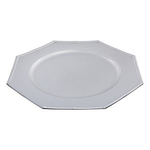 IH Casa Decor 13-in Octagonal Silver Charger Plates - Set of 6