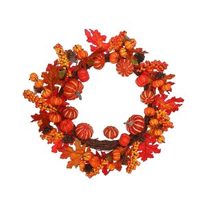 IH Casa Decor Fall Pumpkin and Pinecone Wreath