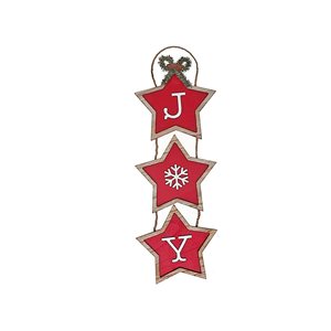 Décoration murale de Noël Joy de 23,6 po par IH Casa Decor, 3 étoiles en bois