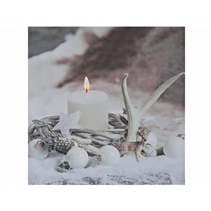 Décoration murale de Noël de 12 po avec lumière DEL par IH Casa Decor, décor enneigé