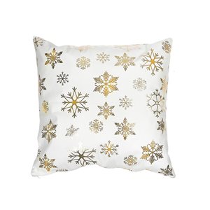 Coussin blanc et doré d'IH Casa Decor, flocons de neige, ens. de 2