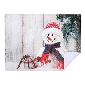 Tapis de séchage en microfibre 20 po x 15 po de IH Casa Decor, bonhomme de neige