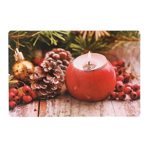 IH Casa Decor Plastic Rectangle Placemats with Tealight - 12-Pack