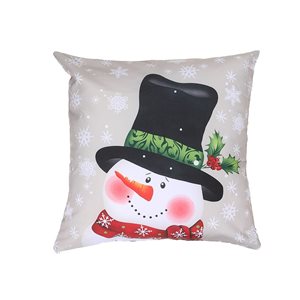 Coussin avec imprimé de bonhomme de neige avec chapeau d'IH Casa Decor, ens. de 2