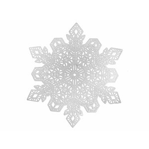 IH Casa Decor White Snowflake PVC Cut Out Placemats - 12-Pack