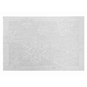 IH Casa Decor Silver Snowflakes Vinyl Rectangle Placemats - 12-Pack