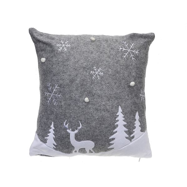 IH Casa Decor Grey Winter Polyester Pillow - Set of 2