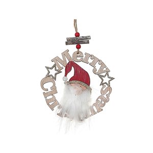 IH Casa Decor Wood Santa Claus Christmas Ornaments - 2-Pack
